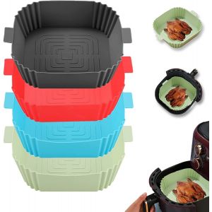 Bandeja De Silicona Para Freidora De Aire Air Fryer Redonda O Cuadrada