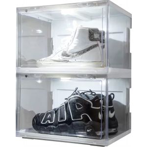 Caja De Almacenamiento Para Zapatillas Luz Led + Control Voz