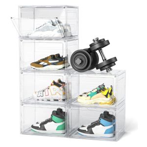 Caja para zapatillas Transparente De Acrílico Con Imán - Apertura frontal