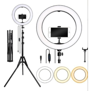 Aro De Luz Led 20cm + Soporte Para Celular + Trípode 2 M