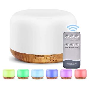 Humidificador Difusor De Aroma Bamboo 500ml 7 Luces +control