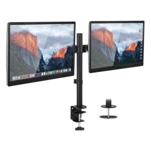 Rack Soporte Brazo 2 Monitores Escritorio 15-33" Color Negro