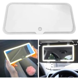 Espejo Con Luz Led Táctil Recargable Para Visera De Autos