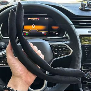 Funda Protector Universal Para Timon Gamuza 38 Cm Volante - Negro