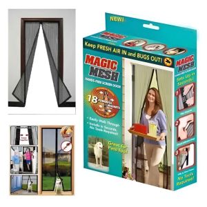 Cortina Malla Imantada Anti Mosquitos 2.1 Metros X 1 Metro - Negro