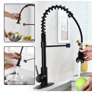 Grifo Monocomando Lavaplatos Cocina Grifo Flexible Negro