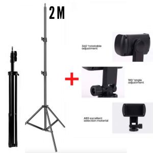 Tripode De 2 Metros Para Aro Led Cámaras + Adaptador Celular