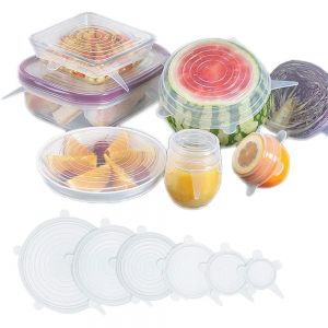 Pack De 6 Tapas De Silicona Reutilizables Alimentos Frescos