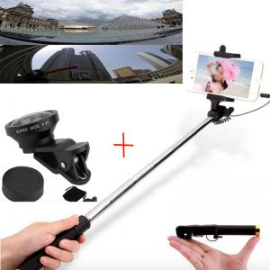 Monopod Para Celulares + Lente Super Ojo De Pez