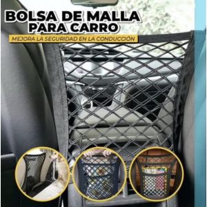 Organizador de malla 2 compartimentos para autos