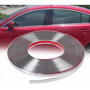 Moldura Cromada Adhesiva 20 mm para Autos - Rollo 3 Metros
