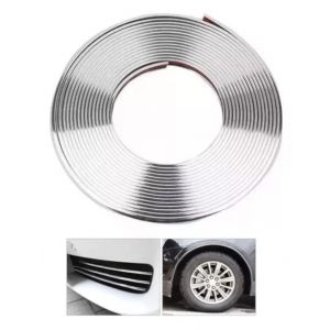 Moldura Cromada Adhesiva 10 mm para Autos - Rollo 3 Metros