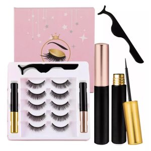 Kit De Pestañas Postizas Magnéticas + Delineador De Ojos