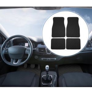 Juego De Tapetes Universales Alfombrilla 4 Pzas Color Negro