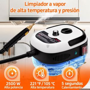 Limpiador A Vapor Presurizado De 2500w Para Cocina Baño