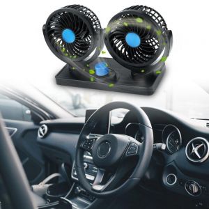 Ventilador 360º Auto Camioneta 12v Doble Con Base Giratorio