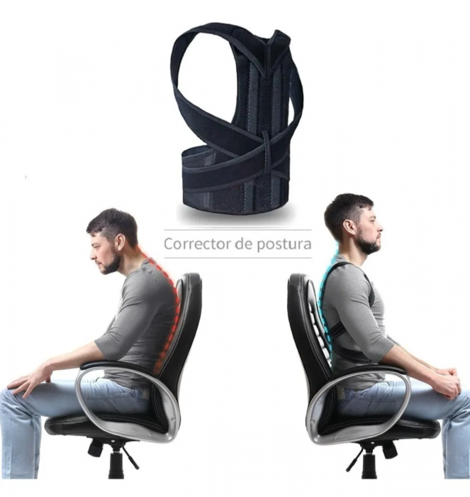 Corrector Postura Espaldar Ergonomico Para Silla Soporte Espalda